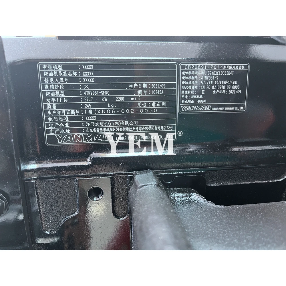 4TNV98T Complete Engine Assy for Yanmar Engine 6