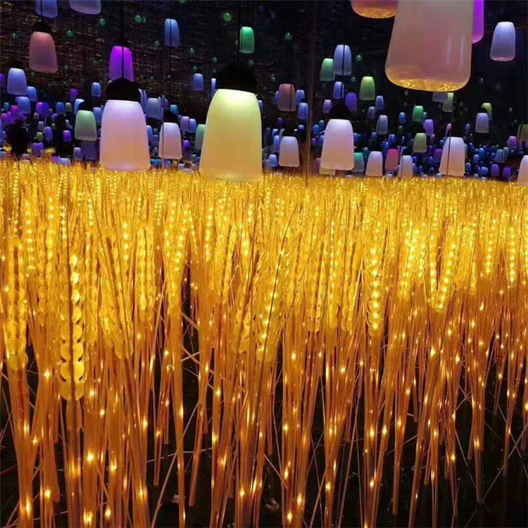 Outdoor Simulation Wheat Ears Led Wheat Light Lamp Stand Artificial Wheat Lamp for Pathway Landscape Night Lights