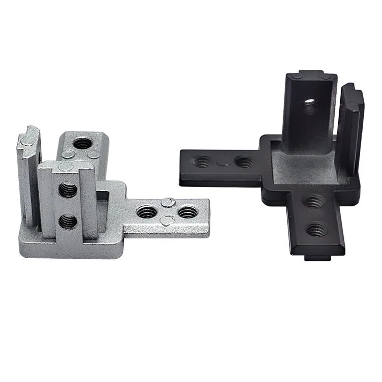 Three Way Connector 4040 Aluminum Profile Accessory L-shaped Right Angle Connector Hidden Bracket Cast Aluminum Fixing Seat factory
