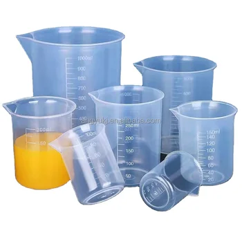 Eco-friendly PP plastic measuring cup, 250ml to 1000ml, special for laboratory, high accuracy, heat and drop resistance