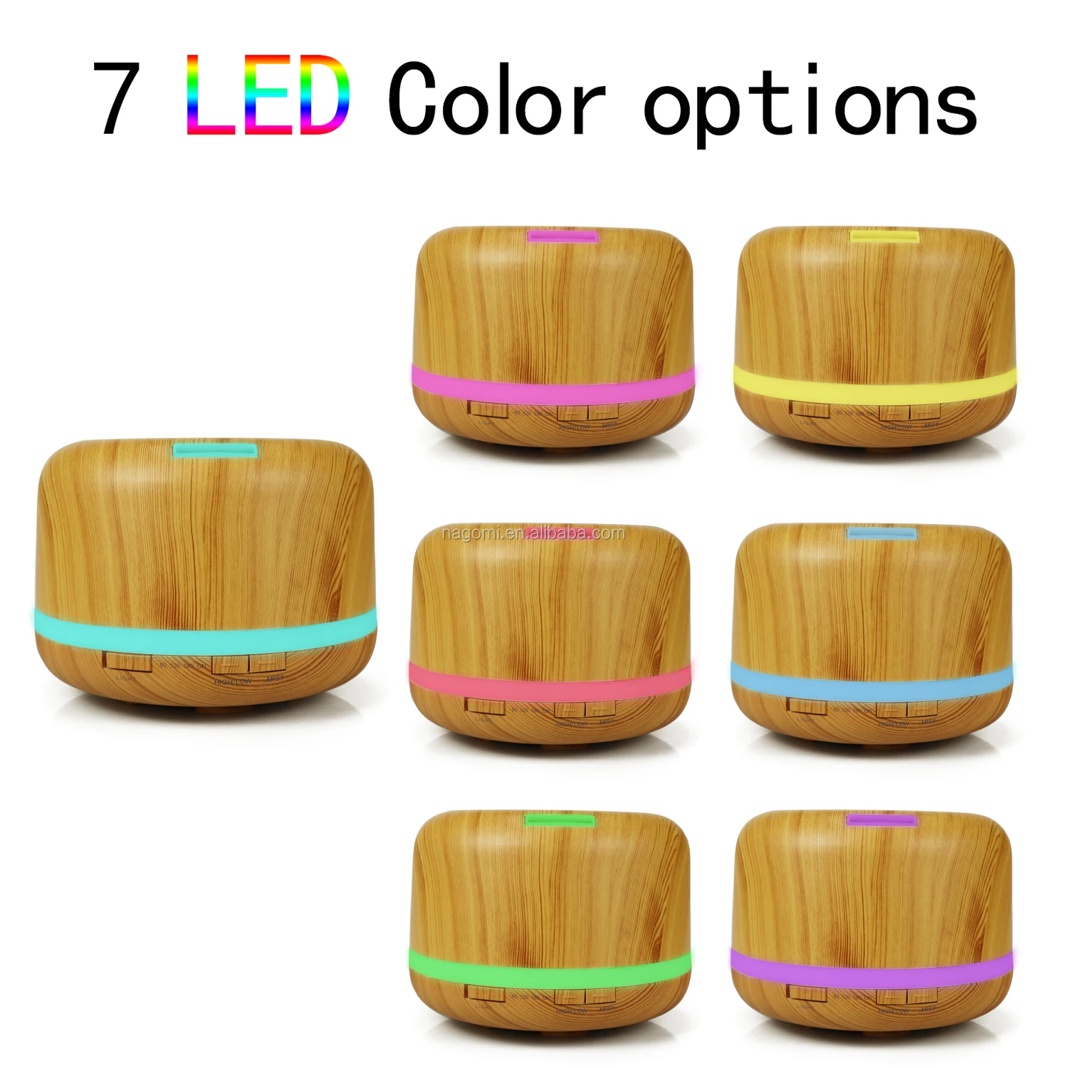 500ml White Muj Aroma Diffuser With Remote Control 7 Color Lights White