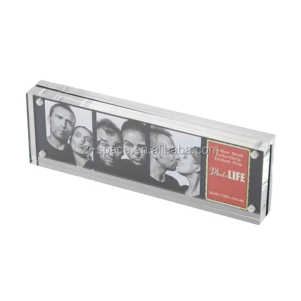 Desktop Lucite s Block Frame  Acrylic Block Sign Holder clear Acrylic Magnetic 2x6 Photo Booth Frame