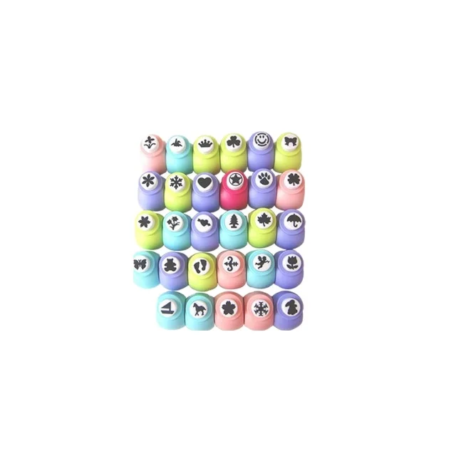 Mini DIY Craft Plastic Hole Punch Machine Set Scrapbook Paper Cards Embossing Device Puncher