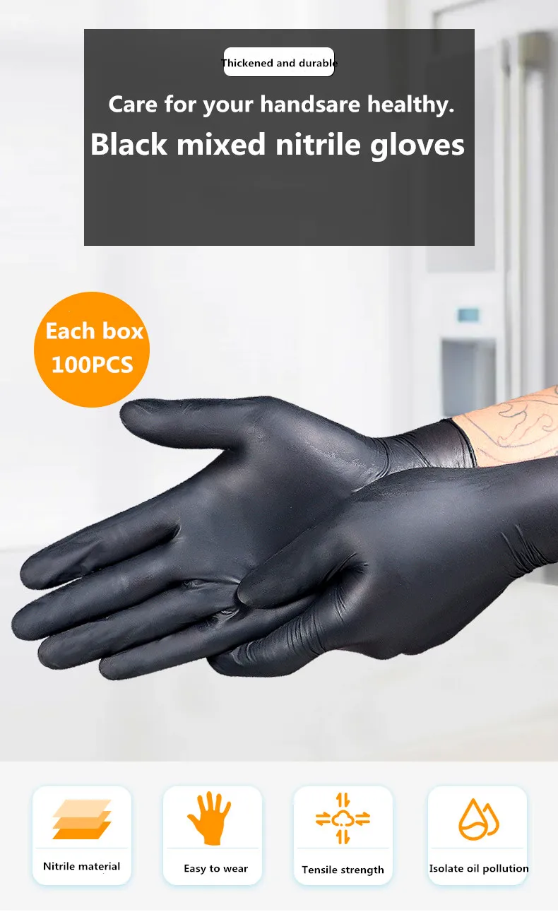 Cheap Black Powder Free Blended Nitrile Vinyl Synthetic Rubber Latex