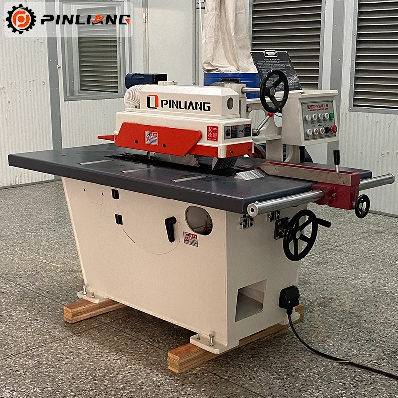 PINLIANG Bottom Rip Saw Automatic Feeding Single Straight Line Rip Saw Machine With Laser Guide MJ163TF