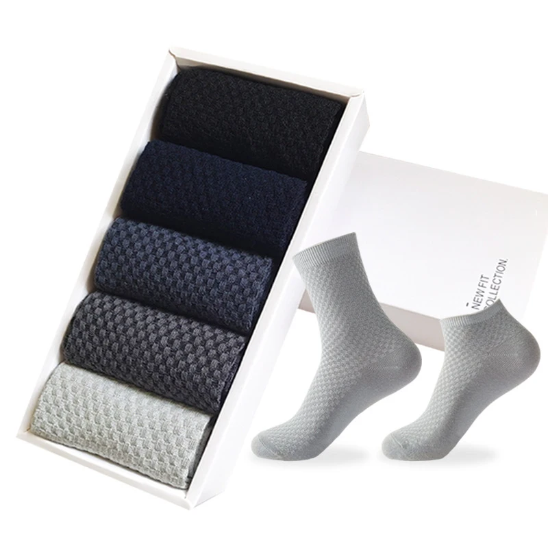 Wholesale Breathable Bamboo Fiber Socks Gift Box Business Dress Crew ...