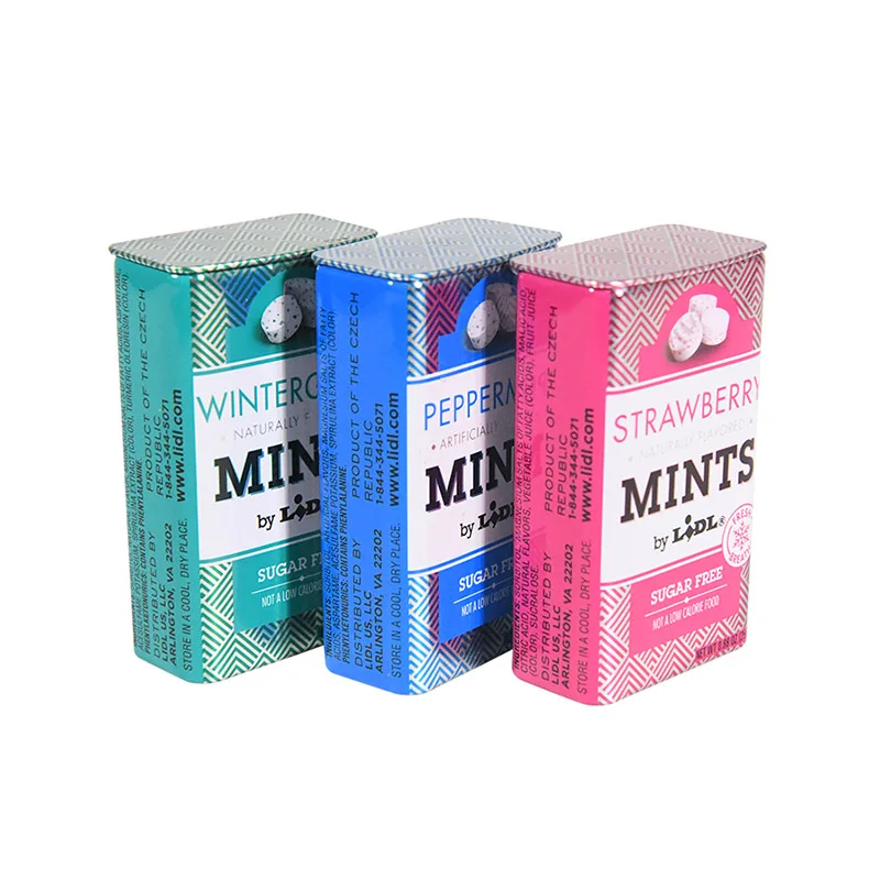 Factory Rectangular Classic Design Candy Altoids Tin Custom Small Tin Box With Hinge Lid Food Grade Chewing Gum Tin