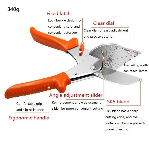 45-135 degree PVC plastic multi angle scissors for wire duct hardware manual wire duct scissors