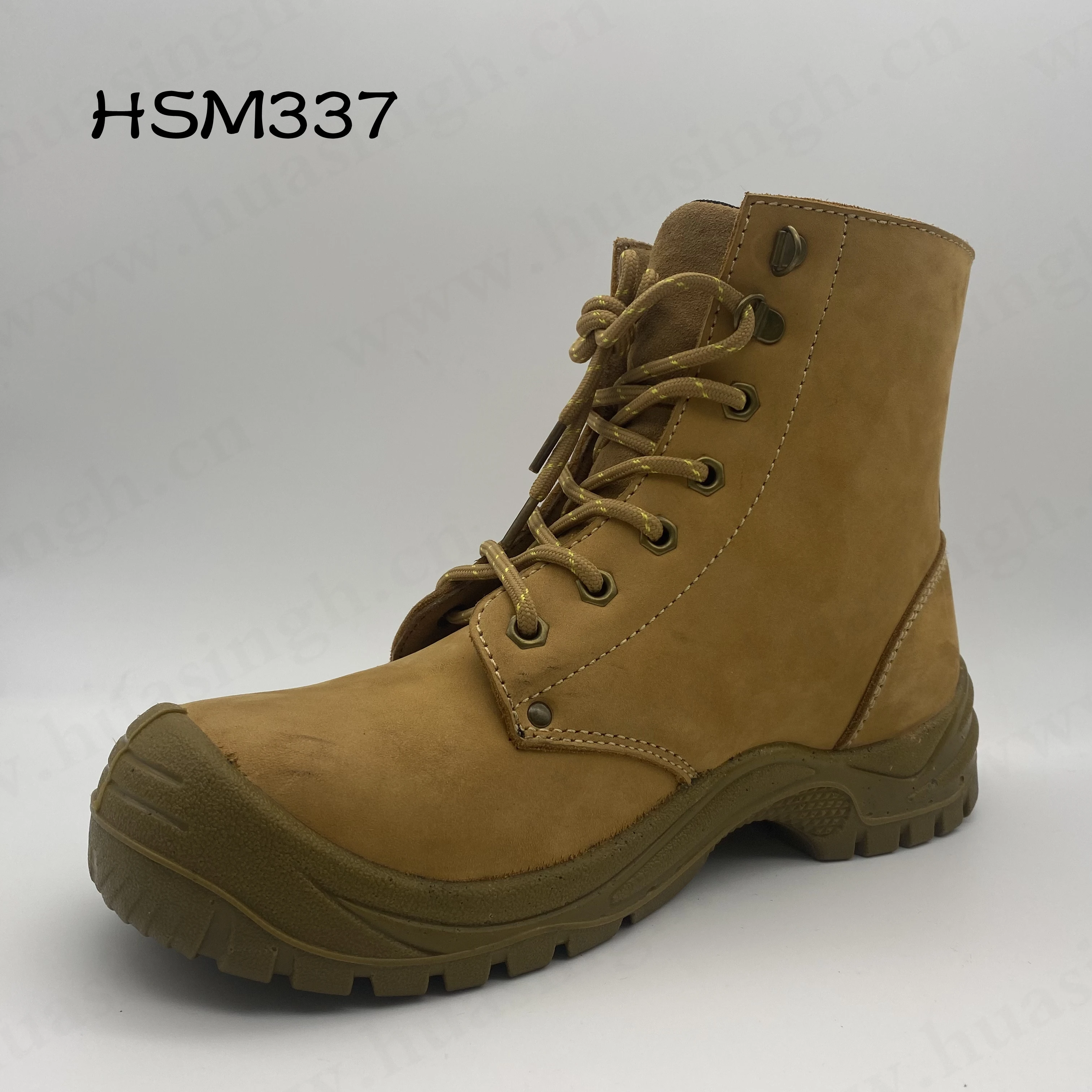 YWQ,6 Inch Full Nubuck Leather Military Boots with Side Zipper Abrasion Resistant Double Density PU Sole Police Boots HSM337