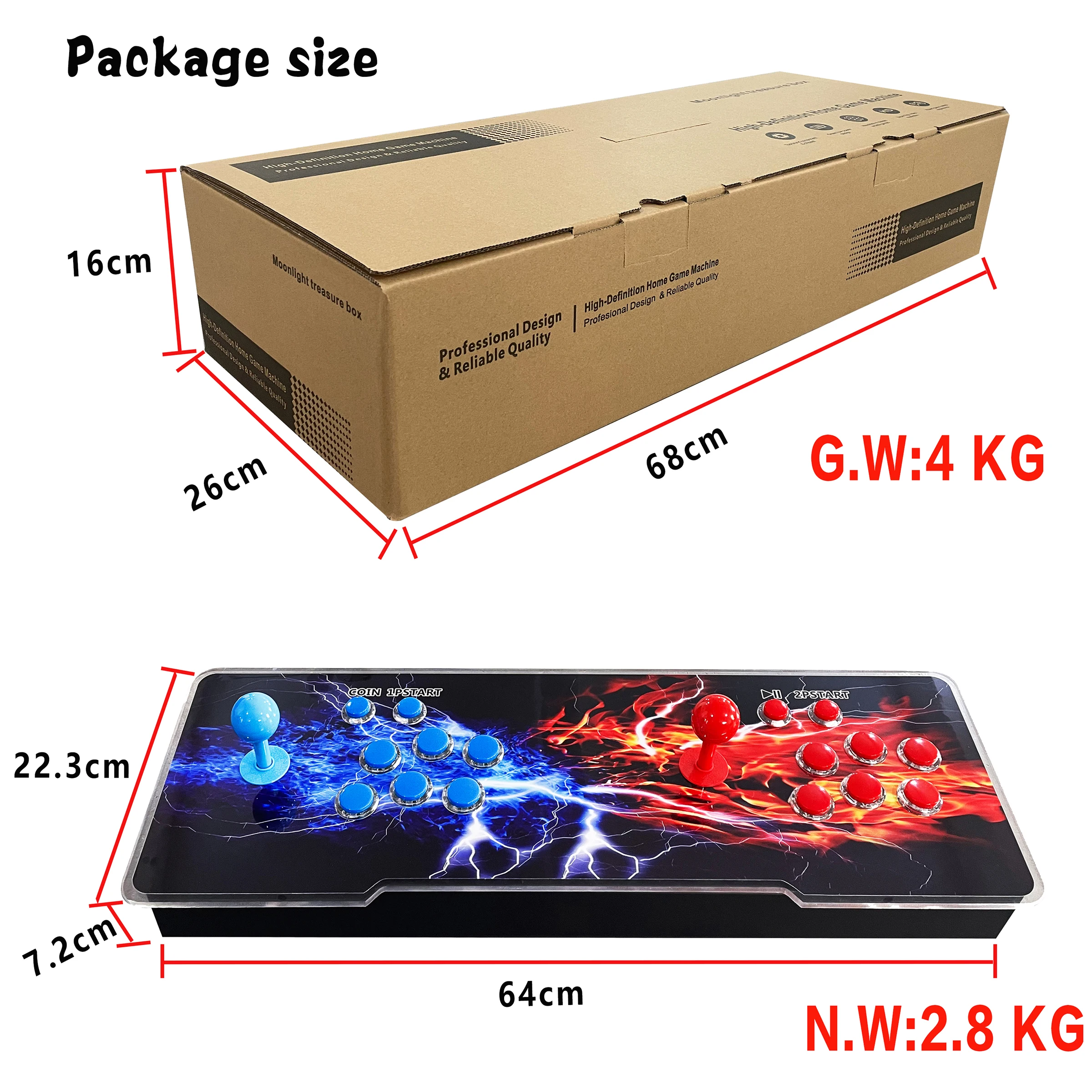 2024 New Design 3d Arcade Game Box - 26800 in 1 Retro Gaming