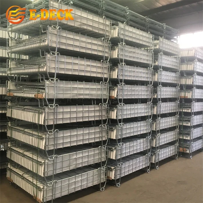 Warehouse Large Recycled Storage Foldable Stacker Logistic Wire Cage for Pet Preform Bottles