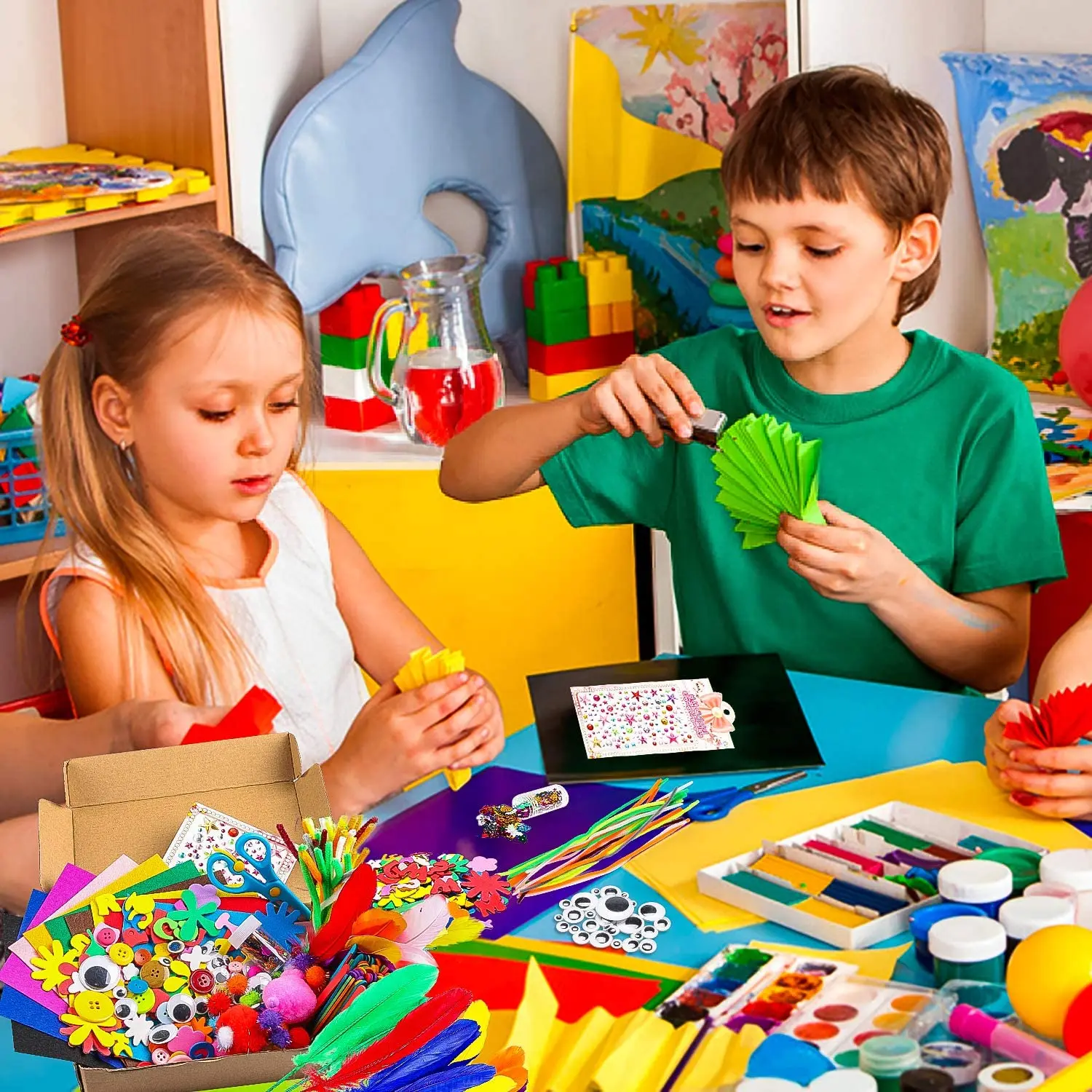 1000pcs DIY Kids Craft Supplies, Art Project, Colorful Felt