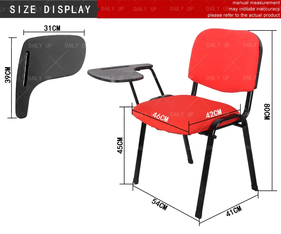 Stackable Padded Training Chair With Tablet Metal Frame Upholstered Student Study Chair With Book Net For Meeting And Conference