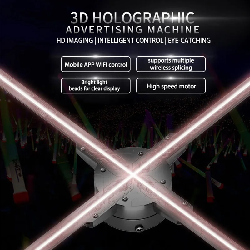 Cloud Wifi App Control 4 Blades Hologram 65cm Z3 Holographic LED Advertising Display 3D Hologram Projector Fan