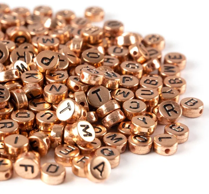 rose gold letter beads