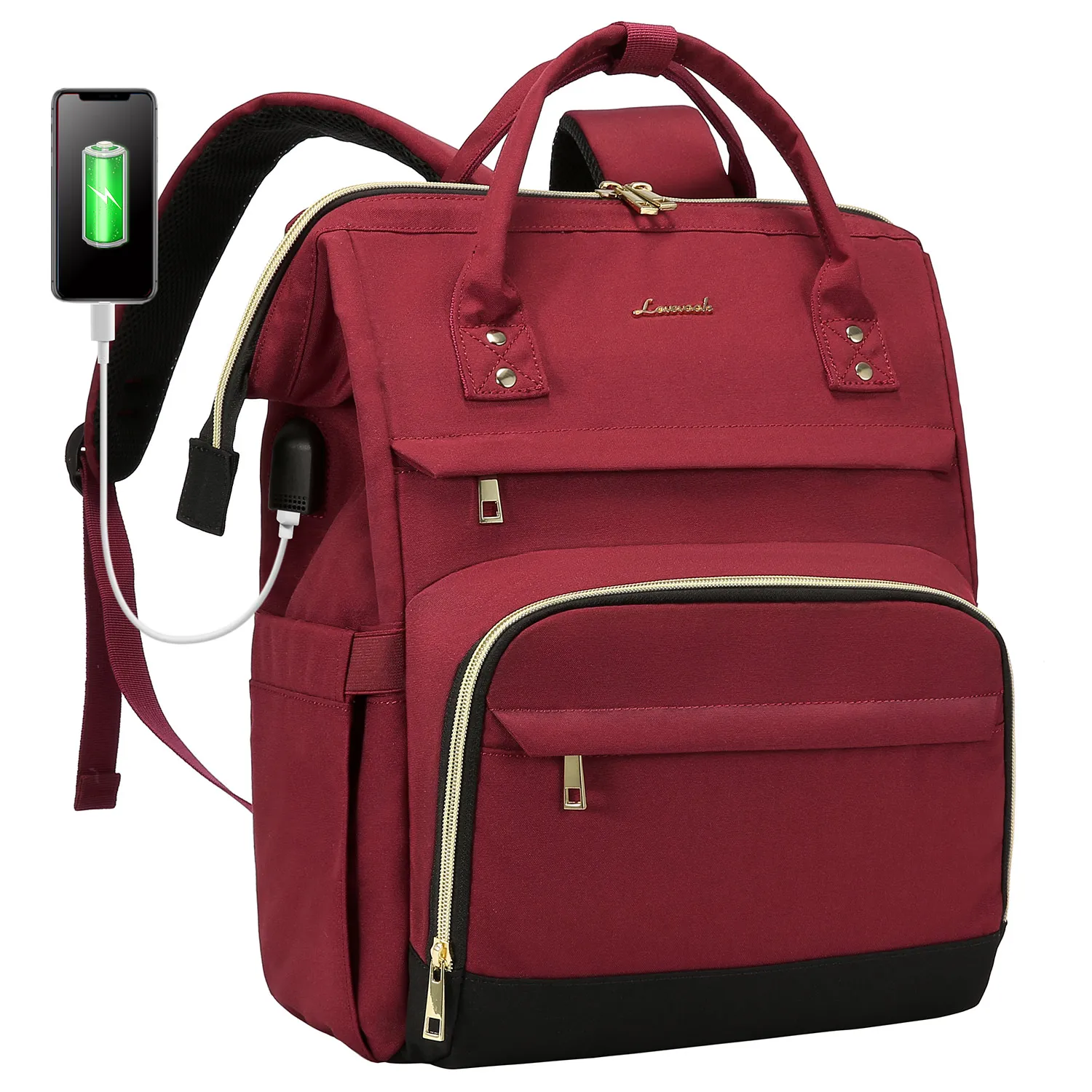 Nylon Waterproof School Laptop Backpack With Usb Oem Available
