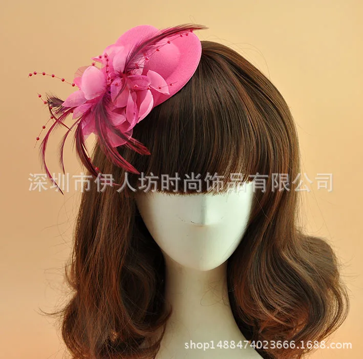 B1059 England Style Formal Wool Felt Fez Fedora Cap Dome Round Formal Bowler Hat For Women