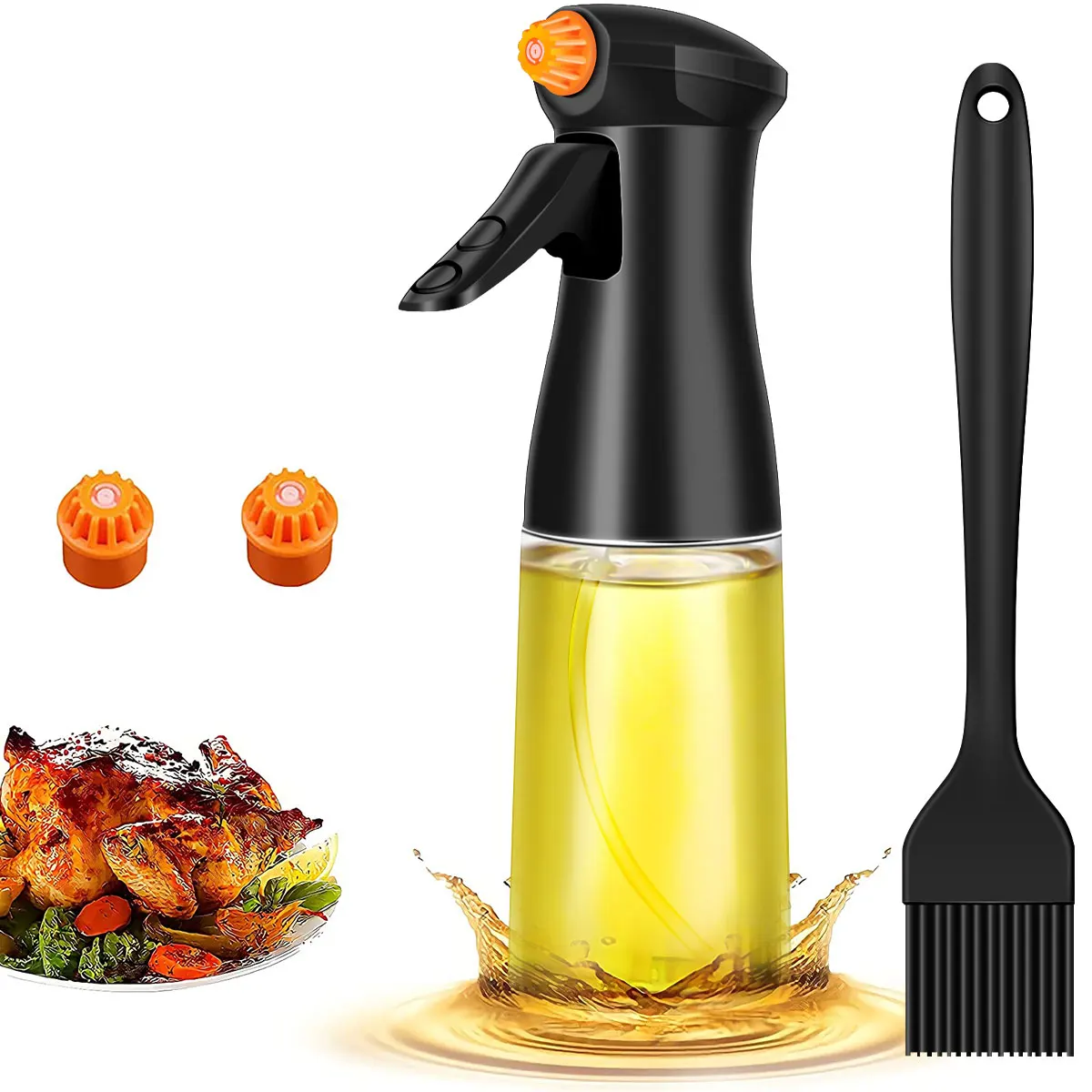 Convenient Plastic Oil Spray Bottle Durable Kitchen Olive Oil Dispenser ...