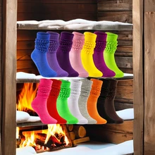 Wholesale Customizable Winter Warm Long Slouch Socks for Women Breathable Cotton Spandex Quick Dry Lightweight for Daily Use