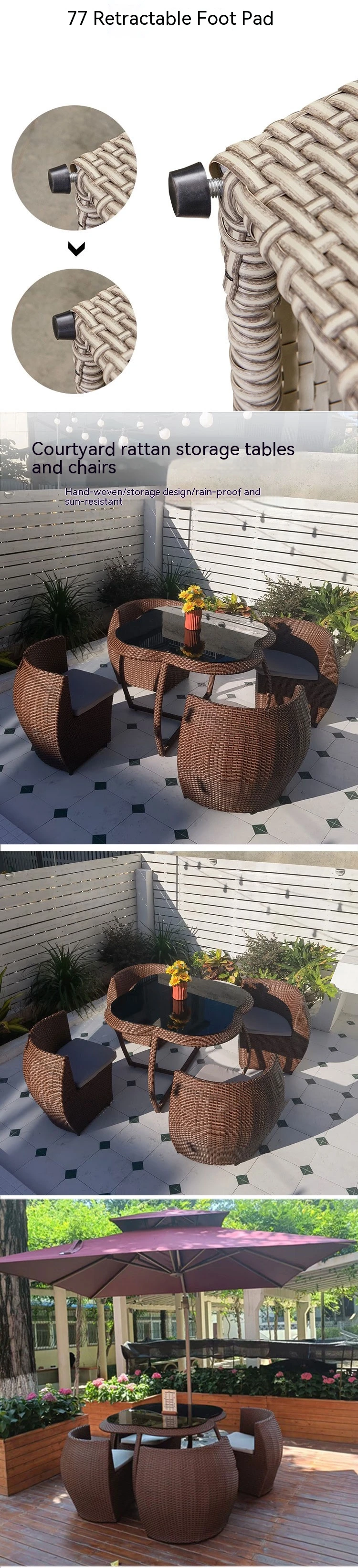 Factory Outdoor Chair And Table Furniture Rattan Garden Patio Set