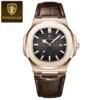6 Cinturino in pelle Custodia rosa Quadrante nero