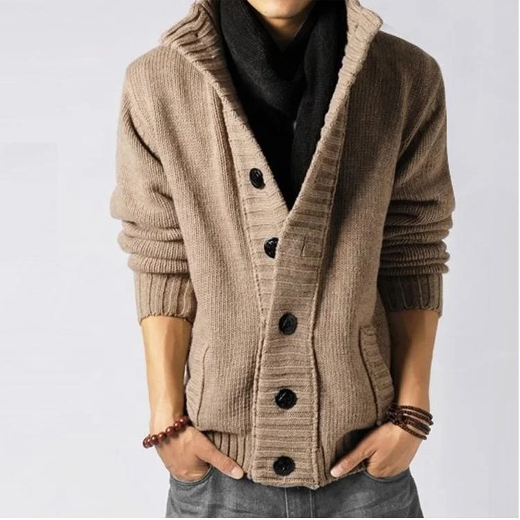 Plain Warm Custom Men Sweaters Top Chunky Autumn Long Sleeve Casual ...