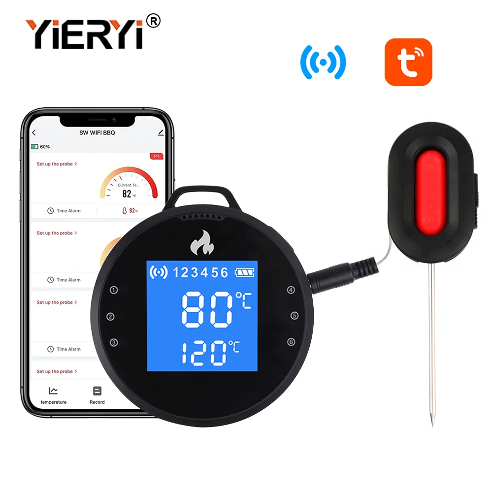 Digital Wifi Bluetooth Food Thermometer Smart Bbq Thermometer Meat