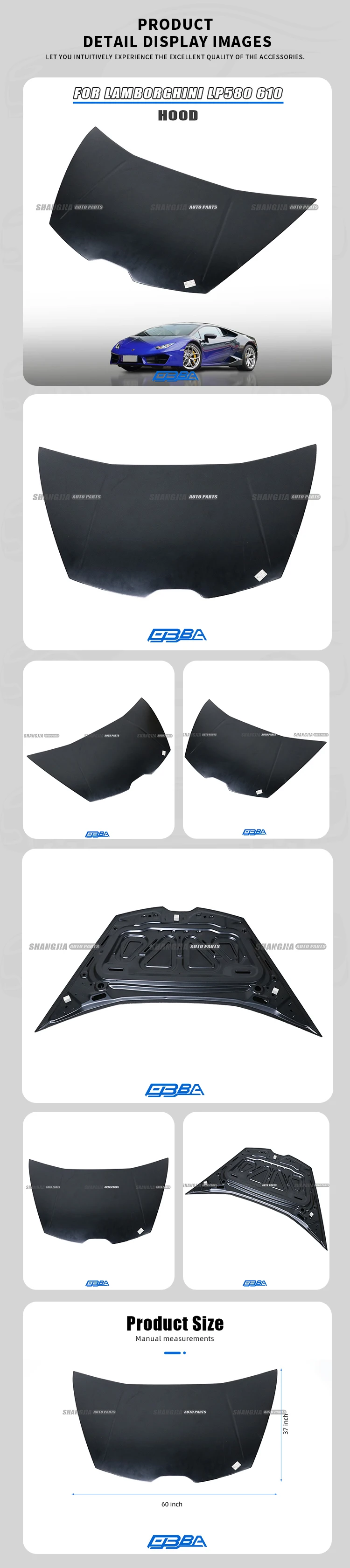 OEM Product Aluminium Front Hood Cover For Lamborghini 580 610 Coupe Evo Spyder Car Spare Part 4T0823021C Front Engine Bonnet supplier