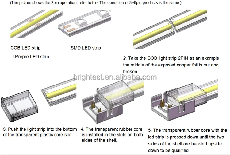 Led Strip 3 Pin Connector Solderless Wire Connectors Pcb Connector