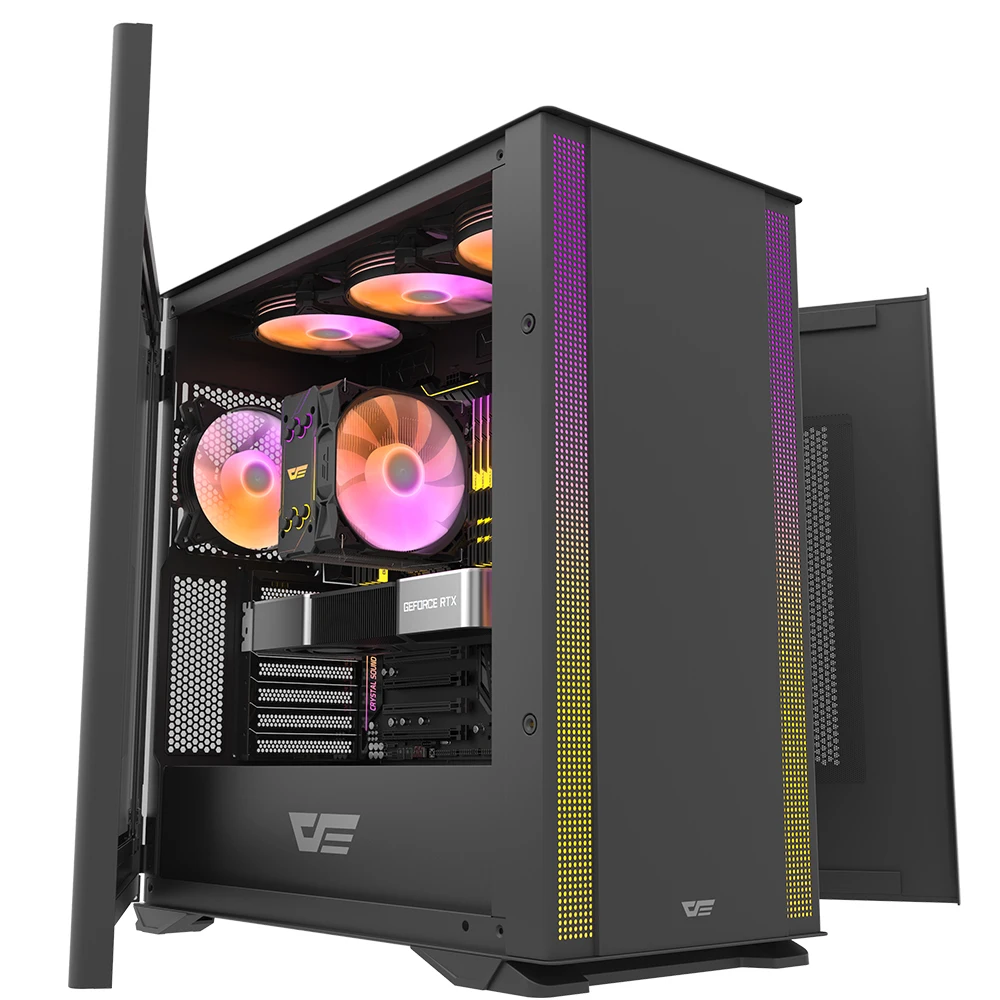 Darkflash Computer Case Metal Sheet Black Steel Black and White  Gaming PC Case PC Build PC Gaming Setup Gaming Cabinets