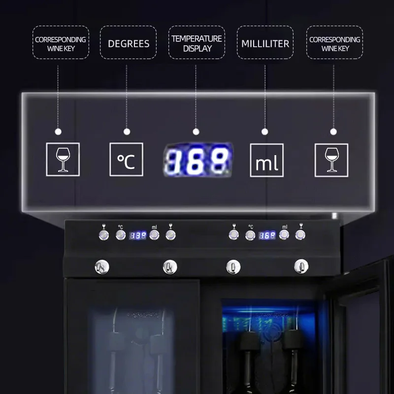 Vanace Argon Preservation LED Touch Screen Multiple Smart 4 Bottles Red Wine Dispenser