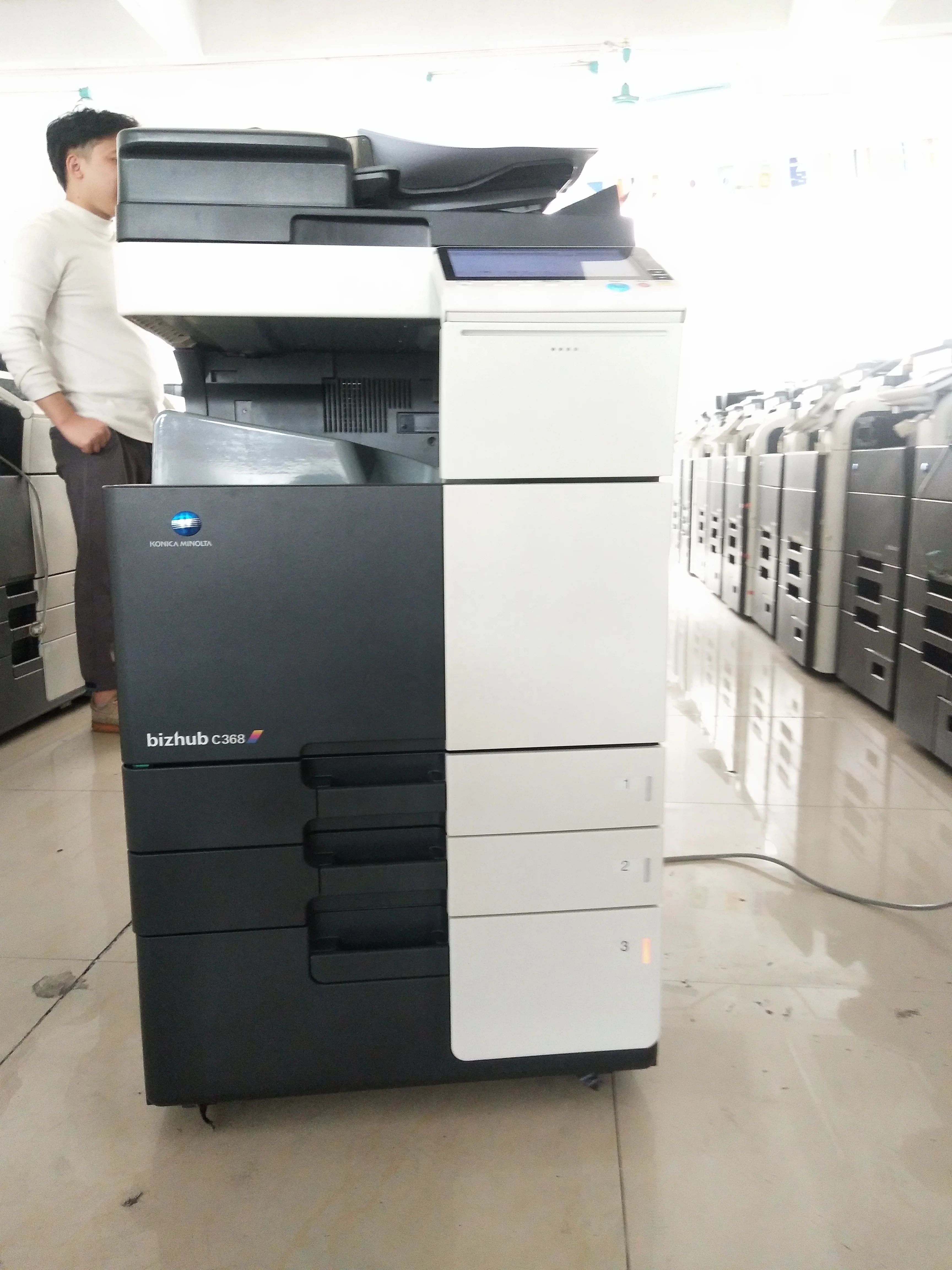 広州中古カラープリンター コニカミノルタ Bizhub C368 コピー機 A3 A4 