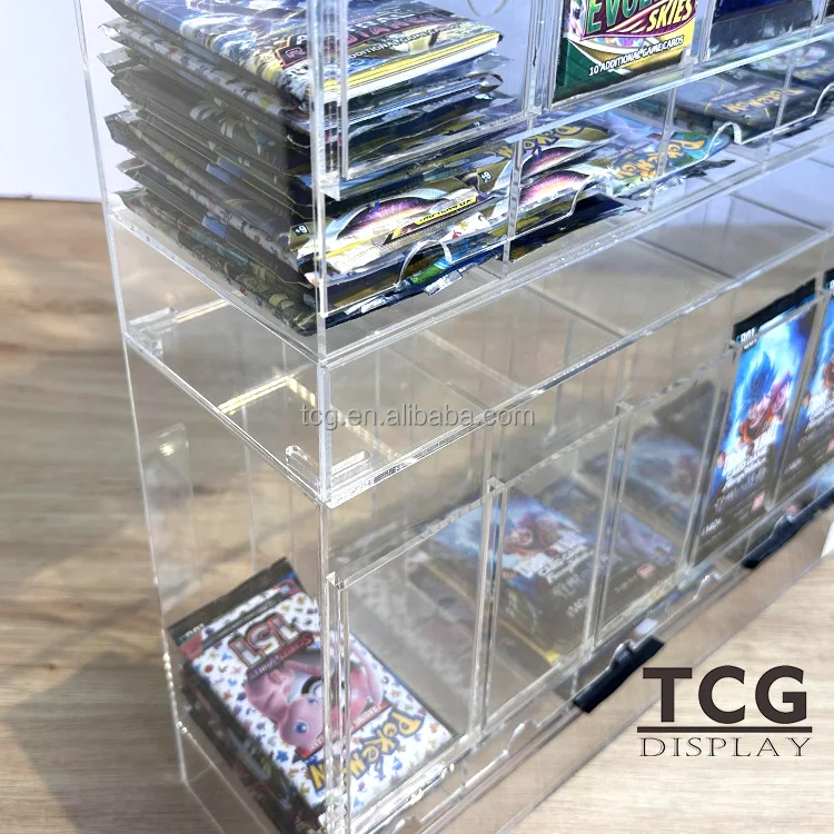 TCG Custom 6 Slot Acrylic Pokemon TCG Booster Pack Dispenser Display Case for Trading Card Game Trade Yu-Gi-Oh Booster Pack TCG Custom 6 Slot Acrylic Pokemon TCG Booster Pack Dispenser Display Case for Trading Card Game Trade Yu-Gi-Oh Booster Pack