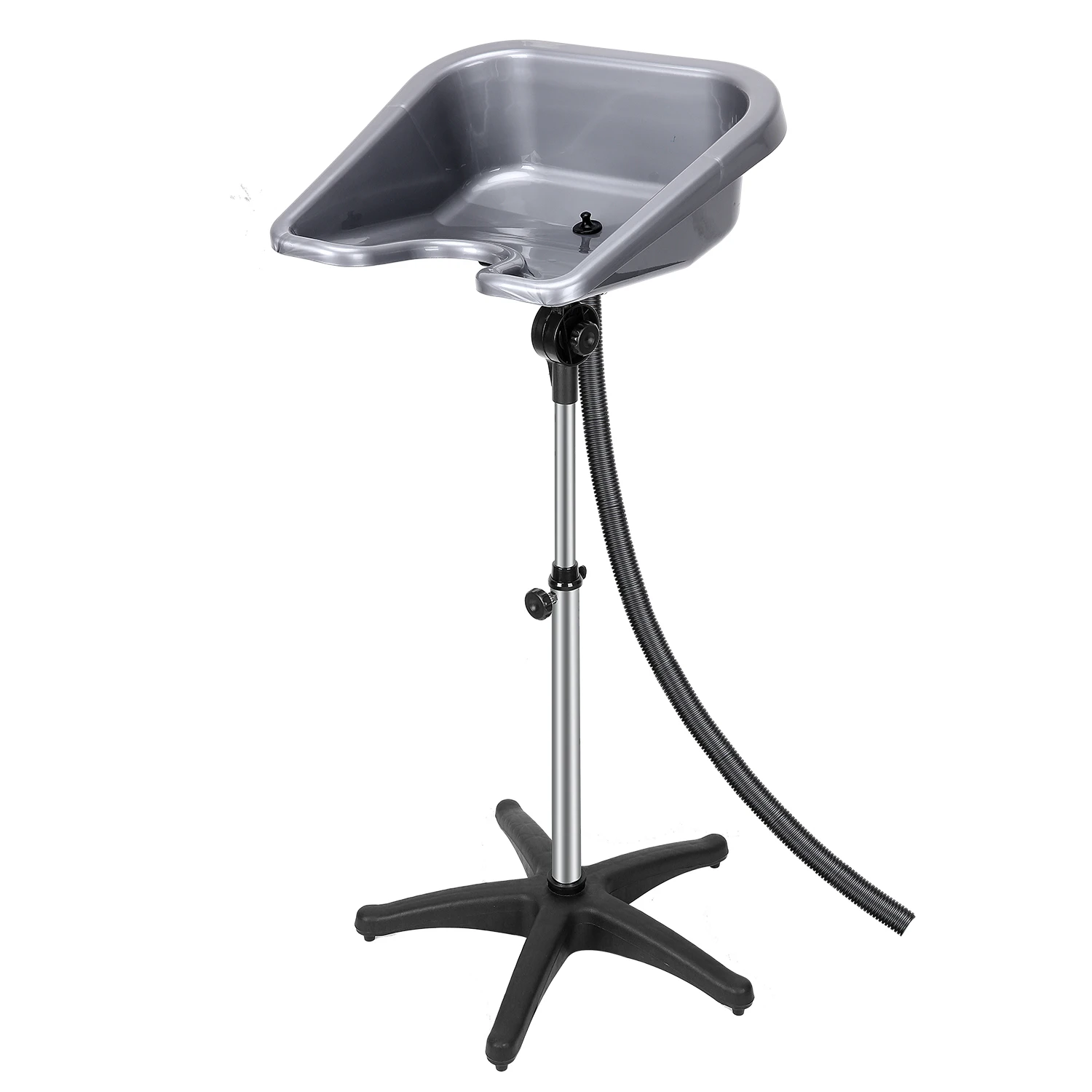 Регулируемая по высоте портативная салонная глубокая раковина для шампуня чаша для ухода за волосами-средний размер (серый)