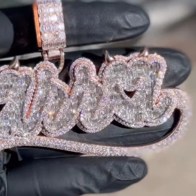 Pass Diamond Tester Vvs Moissanite Pendant Hip Hop Jewelry 925 Silver