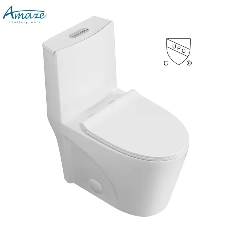 Black bathroom water closet UPC certified american style siphonic toilet bowl bathroom ceramic one piece toilet factory