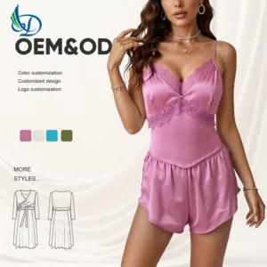 2026 New Women's Satin Pajamas, Camisole Shorts Two-piece Set Pajamas, Sexy Casual Pajamas Set