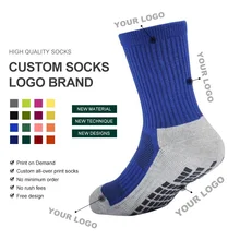 New Arrival Kids Anti Slip Grips Football Socks Custom Cushioned Athletic Crew Socks for Boys Girls