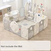 parc pour bébé + étagère à jouets + balançoire + tableau à dessin + panier de basket