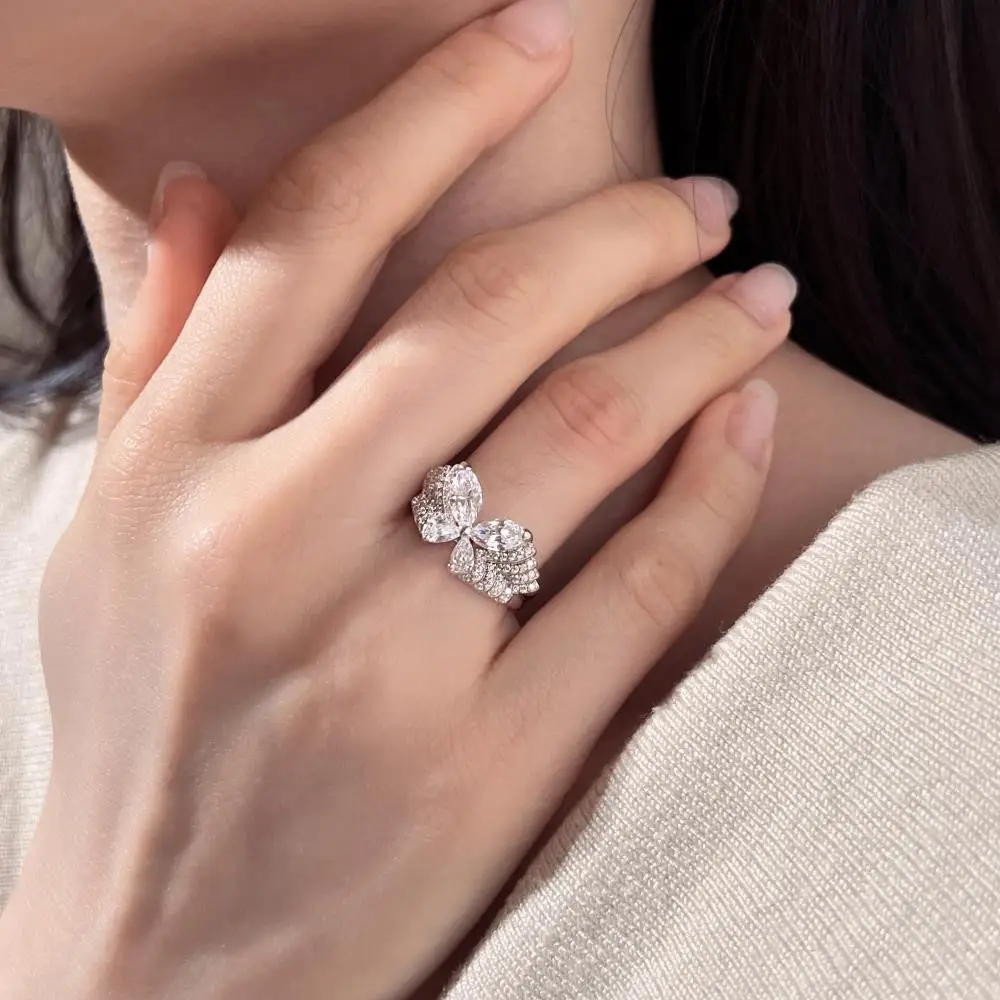 KAKODIY 925 Sterling Silver High-end Boutique Jewelry for Women Ring Wedding Engagement Promise Butterfly Ring detail 2