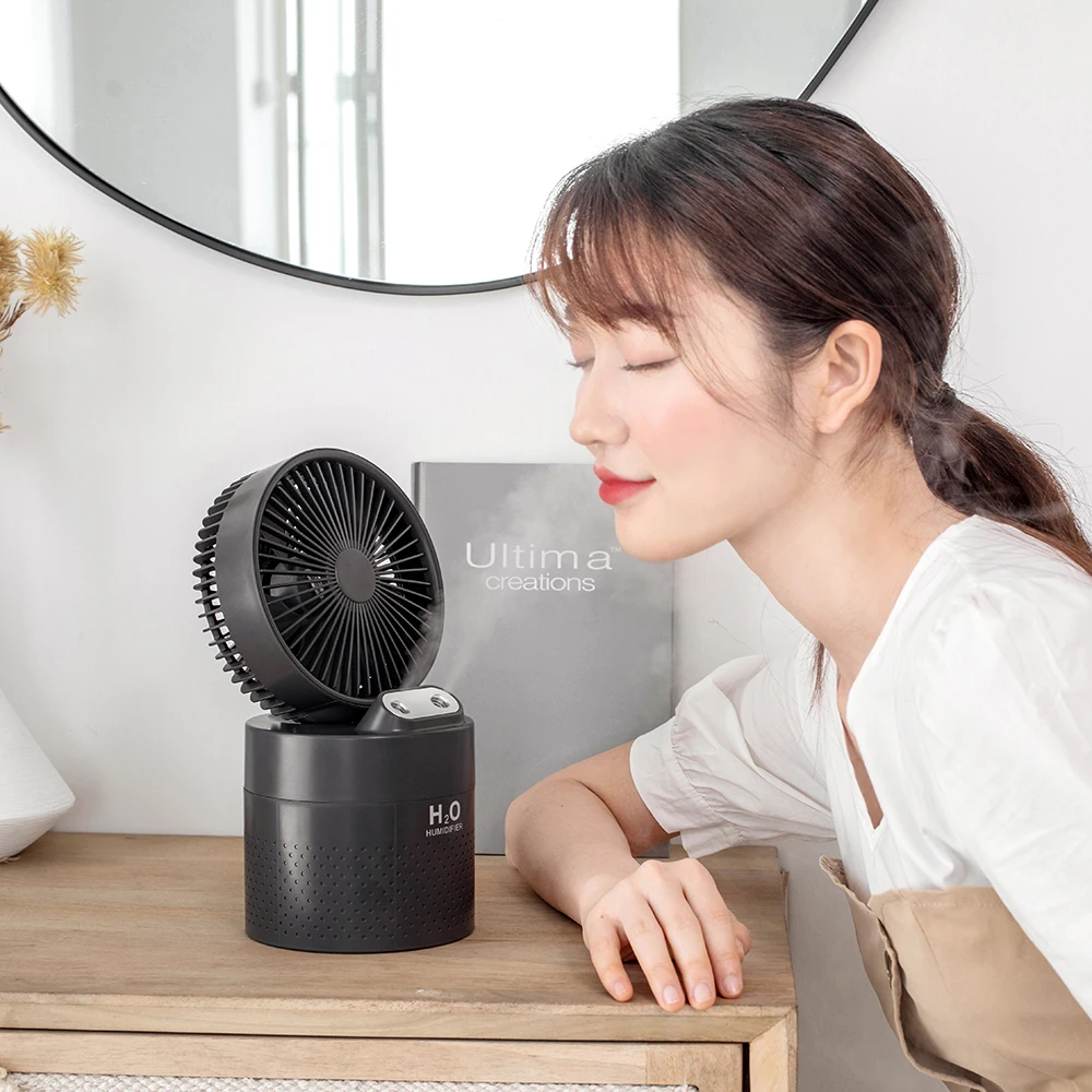 Portable Water Mist Fan Humidifier USB Rechargeable Battery Table Small Air Cooling Fan for Summer Air Cooler Conditioner Fan
