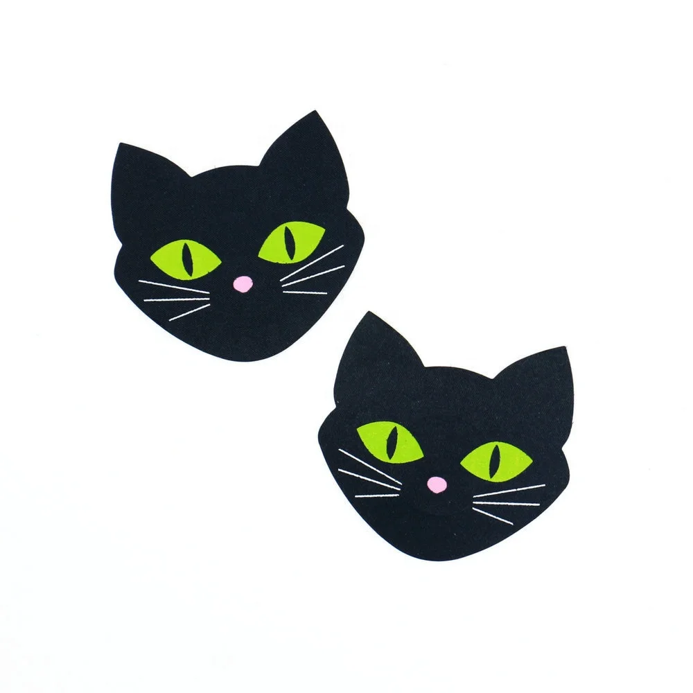 Disposable Cat Eye Glow in the Dark Cute Nipple Cover Pasties Sexy Women Fabric Pasties Underwear Accessories