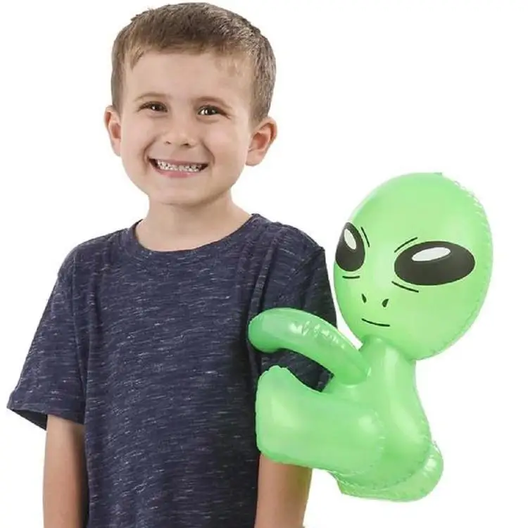 Factory 12.5 Inch Inflatable Hug Me Green Model Toys Blow up Martian Baby Alien Prop Toy Party Decoration