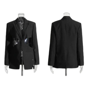 Custom Hot Fashion Women Hollow Out Expose Waist Blazer Office Lined Single Breasted Twisted Blazer Elegant Causal Blazer