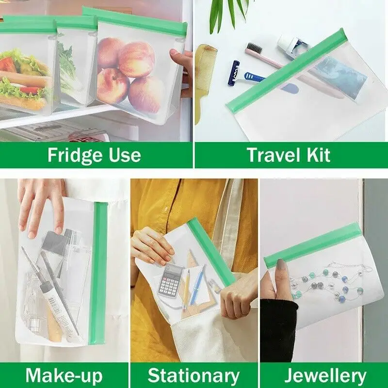 Custom Logo Eco Biodegradable Reusable Freezer Bags Waterproof Peva