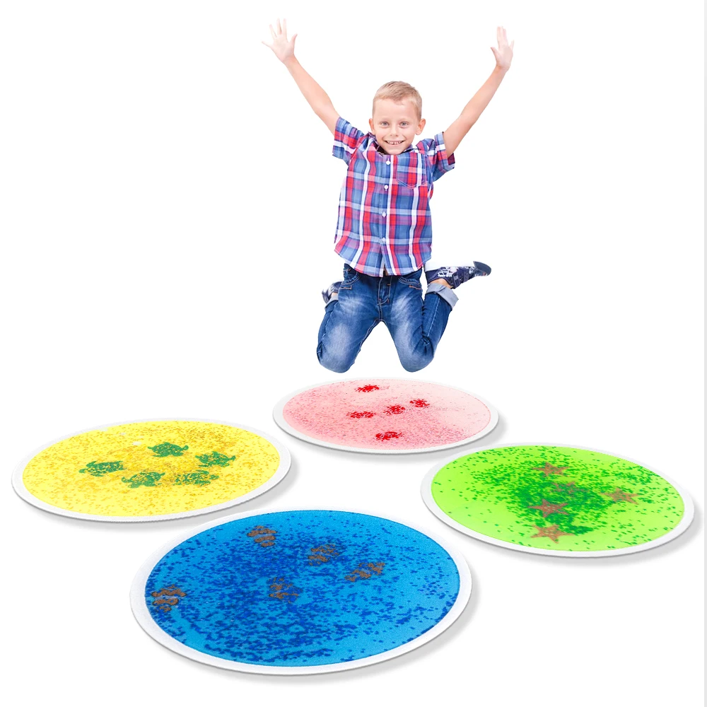 30 cm Montessori sensory floor mat for children's educational toys UV reflective sensory liquid floor tiles for fidgets toys