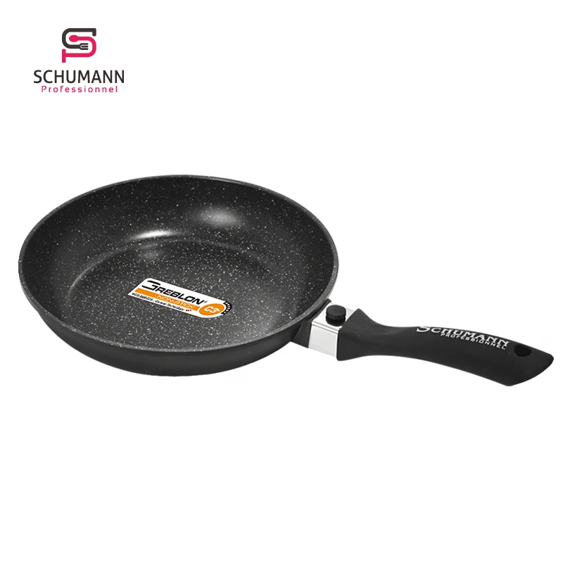 Set of 2 Schumann Professionnel Stone Frying Pans with Removable Handles 28 cm and 32 cm 