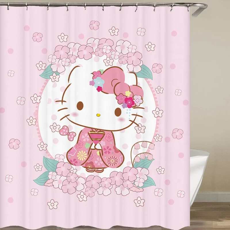 Hello Kitty Shower curtain water resistance newest kawaii cute pink