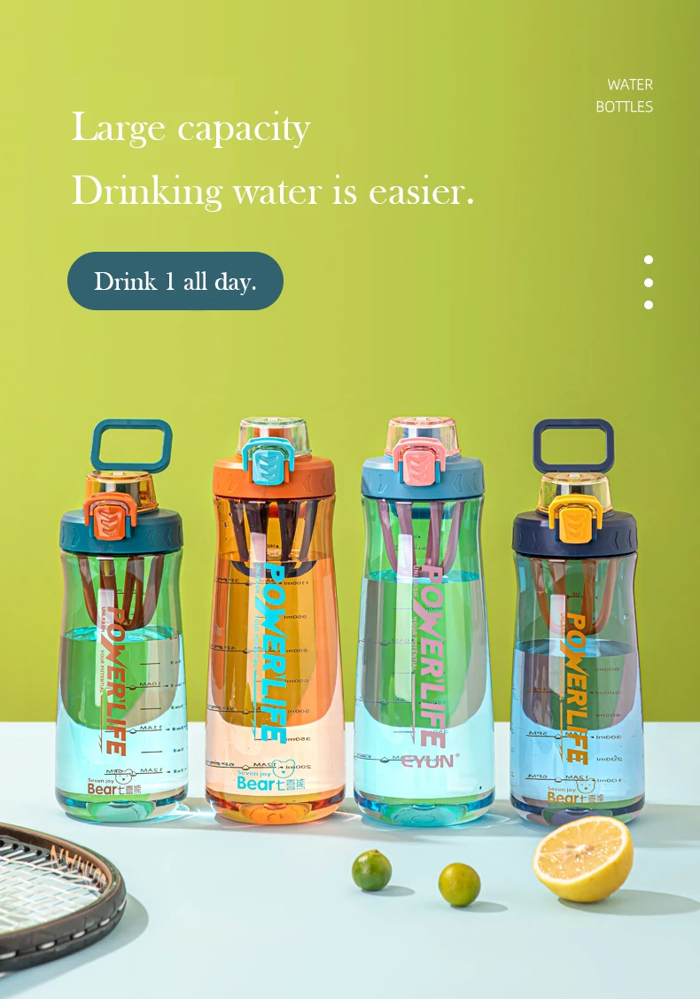 Hot Sale 1100ml 38oz Sports Fitness Tritan Plastic Fruit Infuser Water Bottle BPA Free Direct Drinking Camping Custom Logo