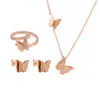 Set collana/orecchini/anelli in oro rosa